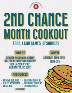 2nd Chance Month Cookout Flyer